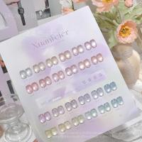 ราคา 24 สีกระจกดอกไม้น้ําดวงจันทร์แมวตายาทาเล็บกาวชุดเล็บกาวแมวตากาวยาทาเล็บกาวฤดูร้อนใหม่ชุดสี (50762228534)