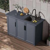 ราคา ตู้อ่างล้างหน้ากลางแจ้ง Kitchen Operation Bench ลานอ่างล้างหน้า All-in-one ตู้เก็บของอลูมิเนียมอัลลอยด์พร้อมอ่างล้างหน้า (45553661191)