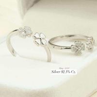 ราคา แหวนใบ Clover 4 แฉกแห่งความโชคดี ตัวเรือนเงินแท้ ฝังเพชร Cz. (แจ้งไซส์แหวนทางแชทร้านค้า) (42022909480)