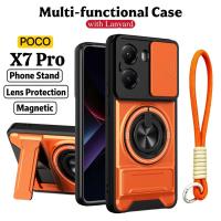 ราคา เคสโทรศัพท์มัลติฟังก์ชั่นหรูหราเหมาะสําหรับ POCO X8 X7 X6 X5 Pro 5G Lanyard 360°ขาตั้งแหวนพร้อมปลอกกล้องแม่เหล็กติดรถยนต์กันกระแทกฝาครอบป้องกันเต็มรูปแบบ (52061791686)