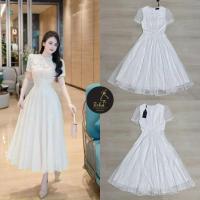 ราคา เดรสขาวลูกไม้ฉลุสีขาวงานป้าย (42051905240)