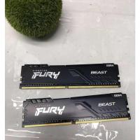 ราคา 16GB (8GBx2) DDR4 3200MHz RAM (หน่วยความจำ) KINGSTON HyperX FURY (BLACK) ไม่มีกล่อง ประกันjib (43362303847)