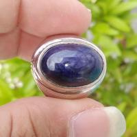ราคา แหวนพลอย Cabochonพม่าสีฟ้าธรรมชาติ 06 (52610494830)