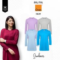 ราคา SK05 Oren Sport Plus Size Muslimah viral Microfiber V Neck Long Sleeve Blouse 3 SUNBEAR (48015069220)