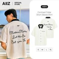 ราคา AIIZ เสื้อเชิ้ตผู้ชายคอวีแต่งปกต่างสี (57855175583)