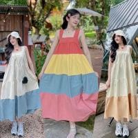 ราคา พร้อมส่ง เดรสสายเดี่ยวทรงขนมชั้น (43353547307)