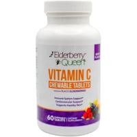 ราคา Elderberry Queen Chewable Vitamin C 500mg - Immune Boost & Antioxidant Support Tablets with Vitamin A, E & Organic Echinacea, Elder Fruit, Acerola - ผลิตภัณฑ์เสริมอาหารจากธรรมชาติ, 60 (46165180536)