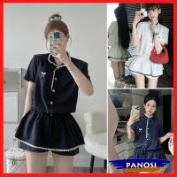 ราคา ชุดเซ็ทผู้หญิง ชุดจั้มสูทคอปกรถไฟแขนกุดและกระดุมทองแดงตัดลูกไม้และกางเกงขาสั้นสไตล์ยุโรป ข862 ปาโนซี (26005088482)