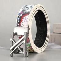ราคา นักเรียนเต็มช่องใส่การ์ดเข็มขัดหัวเข็มขัดอัตโนมัติแฟชั่น Graffiti Letter Casual All-Match อินเทรนด์ชายหนุ่มเข็มขัด BH260710 (51314651054)