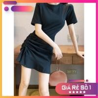 ราคา (รูปถ่ายจริง) ชุดเดรสผู้หญิงสวยๆ คอกลมแขนสั้น เดรสหางปลาหูรูดผ้าฝ้ายคุณภาพสวยหลายสี (40665103925)