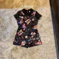 ราคา จั้มสูทขาสั้น จั้มสูทสีดำ ชุดสีดำงานป้ายMatildaused-S (18667918586)