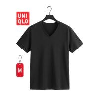 ราคา เสื้อยืด Uniqlo มือสอง ขายตามสภาพ คอวี สีดำ Uniqlo V-Neck เสื้อยืดผู้ชาย มือสอง Uniqlo (50315025155)