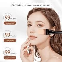 ราคา พัฟ พัพแต่งหน้า [สไตล์ขายดีขายดี] แปรงรองพื้นหัวแบนพร้อมพาเลทสีพัฟสับปะรดสีดําชุดสามชิ้นไม่มีแป้ง (27545209009)