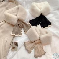 ราคา CACTULH ถักผ้าพันคอ, ข้ามผ้าพันคอคอกันลม, แฟชั่นคอป้องกันกลางแจ้งขี่จักรยานผ้าคลุมไหล่ขนสัตว์คอปกผู้หญิงอุปกรณ์เสริม (50165255361)