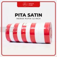 ราคา MERAH Depcel Ribbon 1 Slop ริบบิ้นผ้าซาตินสีแดงและสีขาว 1.5" 4 ซม.ซาติน 1.5 นิ้วริบบิ้นผ้า 4 ซม. 5 ม้วน (40909199152)