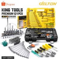 ราคา DELTON King Tools ชุดเครื่องมือ ประแจ ชุดบล็อก 121 ชิ้น(ชุดใหญ่) ขนาด 1/4 นิ้ว 3/8 นิ้ว 1/2 นิ้ว ชุดประแจ รุ่นDKT-121PCS (17694608072)