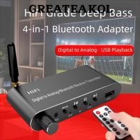 ราคา GREATESKOL Digital Optical to 3.5 mm, พร้อม Bluetooth 5.1 Receiver พร้อม Remote Digital to Analog Audio Converter, 4 in 1 Aluminium Alloy Coax to Analog L/R RCA 3.5 mm. (48563537902)
