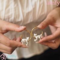 ราคา แลนฟี่ เคลือบต่างหูห่วงแมว,เครื่องประดับน่ารักมุกจี้สร้อยคอ,ส่วนบุคคลวินเทจสัตว์ออกแบบความงามแมวคอโซ่พรรคโปรดปราน (51714080471)