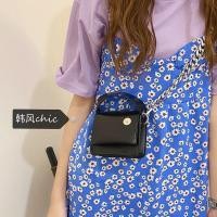 ราคา P082 กระเป๋าสะพาย ใบเล็กมินิ สีดำ สายโซ่เงิน (3758185540)