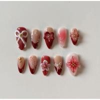 ราคา เล็บเจล ปั้นนูน ลายชบาแดง งานแฮนด์เมด สีเจลแท้ 100% (27963163556)