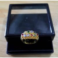 ราคา แหวนเพชรซีกตัวเรือนทองเหลือง แหวนพลอยนพเก้า แหวนพลอยเสริมดวง (BR-48) (17757830218)
