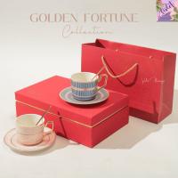 ราคา Violet Flamingo - Golden Fortune Collection ชุดแก้วกาแฟ–จานรองดีไซน์หรู พร้อมกล่องของขวัญสีแดงมงคล สวย เรียบ หรู (24197924403)