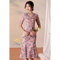ราคา เสื้อผ้าแฟชั่นสไตล์เกาหลี ชุดเดรสยาว Dress ชุดเดรสสวยเพรียวสุดชิค Size L สีชมพูพร้อมส่ง สวยเหมือนแบบ (7847857661)