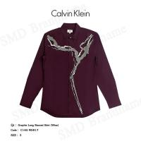 ราคา CK Calvin Klein เสื้อเชิ้ตแขนยาว รุ่น Graphic Long Sleeved Shirt (Wine) Code: C145 M5017 (29074782887)
