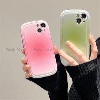 ราคา Simple GradientสีชมพูสีเขียวGlossy iPhoneสําหรับiPhone X XS XR 11 11ProMax 12 12Pro 12ProMax 13 13Pro 13ProMax Anti-fall IMDนุ่มคลุมทั้งหมดiPhone 11 กรณีiPhone 13Promaxกรณี (48764729180)