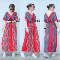ราคา เดรสยาวสไตส์โบฮีเมียนผ้าสปันเรย่อน*ผ้าบาง*เบา พริ้วใส่สบาย สีสันสดใส (เนื้อผ้าเหมาะกับอากาศร้อนในไทย) (3775304868)