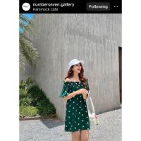 ราคา Dress สีเขียว ลายดอกเดซี่ แบรนด์ No.7 (25571054649)