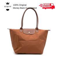 ราคา [Luxuco] Longchamp Le Pliage L Shoulder Bag Tote Cognac Brown (45362291734)