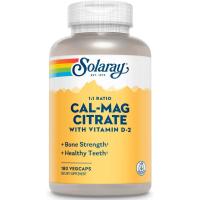 ราคา SOLARAY Calcium Magnesium Citrate 1:1 Ratio w/Vitamin D 2 - Calcium Supplements for Women and Men - Calcium 1000mg, Magnesium 1000mg - Bone Health Support - 60-Day Guarantee, 30 Servings, 180 VegCaps 