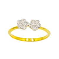 ราคา Happy jewelry แหวนดอกไม้คู่น่ารักๆ แหวนทองเพชรแท้ ทองแท้ 37.5% ME748 (5180280398)