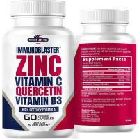 ราคา Zinc Quercetin C 800 mg พร้อม D3 Antioxidant Immune port Quercetin Zinc สําหรับผู้ชายและผู้หญิง Gluten Soy & Dairy 60 นับ (แพ็ค 1) (51815111922)