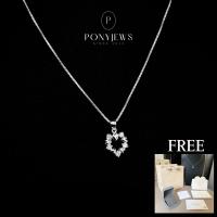 ราคา สร้อยคอเงินแท้ 92.5 เคลือบทองคำขาว พร้อมจี้รูปหัวใจฝังเพชสวิส รุ่น Juliet แถมฟรีเซ็ตของขวัญ (25140879371)
