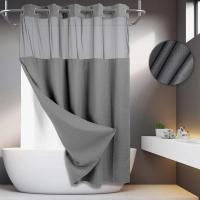 ราคา สีเทาไม่มีตะขอม่านอาบน้ําด้วยสแน็ปในซับ-เทา เกวียนฟลาย สองชั้นม่านอาบน้ํา-ผ้ากันน้ําภายในซับ,ผ้าสีขาวม่านอาบน้ําล้างทําความสะอาดได้,72 x75นิ้วห้องอาบน้ํา (52711231488)