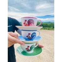 ราคา แก้วเซรามิก แก้วกาแฟ+จานรอง ตราไก่สามสี ขนาด 6 ออนซ์ (20182388914)