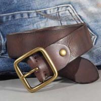 ราคา ▣ 【Hot Selg】Lee Is The Man Agio Layer Leather Copper Needle Belt Leisure Belt; Restoring Anc (26372422669)