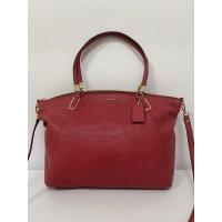 ราคา กระเป๋ามือสอง ของแท้ Coach Kelsey Satchel in Pebble Leather สีชมพูอมส้ม หนังแท้ ขนาด 12 นิ้ว พร้อมส่ง (15749315264)