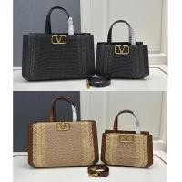 ราคา Valentino 2024 Spring Summer Tote Bag Series ~ Tote Handbag Shoulder Messenger Bag โดยใช้ Raffia ธรรมชาติ Purely Hand-Woven (52914923796)
