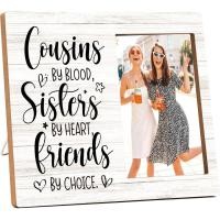 ราคา กรอบรูป Cousin, กรอบรูปไม้น้องสาว, ของขวัญรับปริญญาคริสต์มาสวันเกิดสําหรับ Cousins Sister Best Friend Besties BFF, Cousins By Blood Sisters By Heart Friends By Choice F (52061469461)