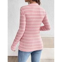 ราคา ▥ New Pure Cotton Striped Round-Neck Straight-Shoulder Long-Sleeved Maternity T-Shirt (46009564274)