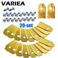 ราคา VARIEA-เหมาะสําหรับ Husqvarna เครื่องตัดหญ้าอัตโนมัติ, หุ่นยนต์ Gardena เครื่องตัดหญ้าเปลี่ยนหุ่นยนต์แผ่นเครื่องตัดหญ้า (เคลือบไทเทเนียม), ใช้ได้กับ Serge Wella Vimo Robot เครื่องตัดหญ้า, 20 ชิ้นต่อแพ