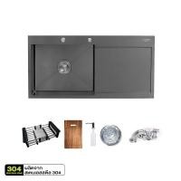 ราคา KITCHEN STUDIO ซิงค์ 1 หลุมพักขวา SFW-10050BR (NanoBlack) (28585262113)
