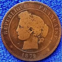 ราคา เหรียญ​ฝรั่งเศส​อายุ​100​กว่า​ปี​ France, 10 Centimes, (รุ่น​ Ceres), #2766T,​ ใช้แล้ว (19174427288)