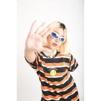 ราคา เสื้อลายทางโอเวอร์ไซส์ OVERSIZE ลายทางสีส้ม-ดำ (23268462525)
