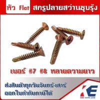 ราคา สกรูปลายสว่าน หัวF เบอร์ 8 สกรูปลายสว่านหัวแบน ชุบรุ้ง สกรู ตะปูเกลียวปลายสว่าน ถุงละ 100 ตัว (23866298419)