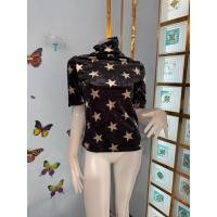 ราคา 1เสื้อกำมะหยี่สีดำแขนสามส่วนลายดาว (26176740679)