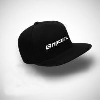 ราคา Rip Curl โลโก้สีดําพิมพ์แบน Brim เบสบอลผู้ชายและผู้หญิงหมวก Surf Street สไตล์ปรับ Snapback 6.8 (42981517660)